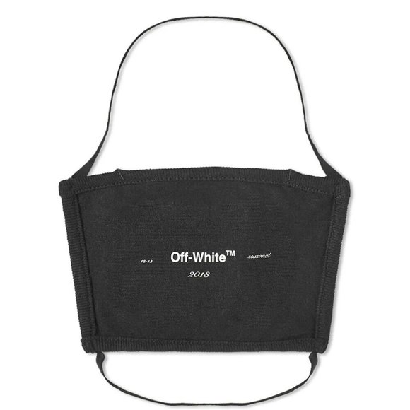 NWT Off-White Helvetica Logo Over Head Face Mask Black - Picture 1 of 5